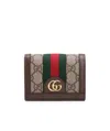 Gucci Brown Wallet With Double G Logo Plaque On The Front In Gg Canvas Woman In Brown