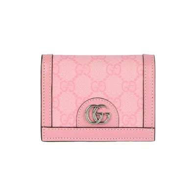 Pre-owned Gucci Ophidia Gg Card Case 'pink' | Women's Size Onesize