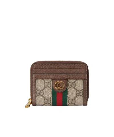 Gucci Ophidia Gg Card Case Wallet In Green