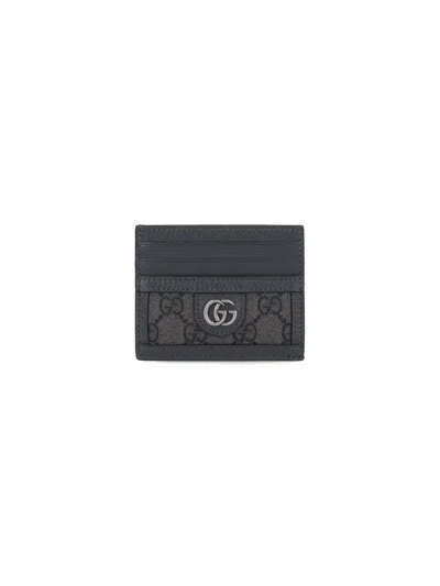 Gucci "ophidia Gg" Card Holder In Grey