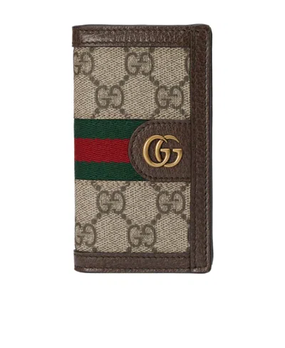 GUCCI GUCCI LOGO EMBROIDERED BIFOLD WALLET