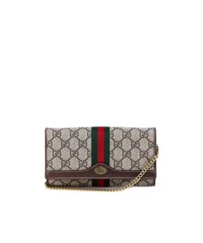 Gucci Ophidia Gg Chain Wallet In Gray