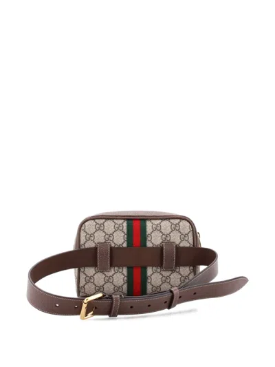 Pre-owned Gucci Ophidia Gg Coated Canvas Small Belt Bag In Brown