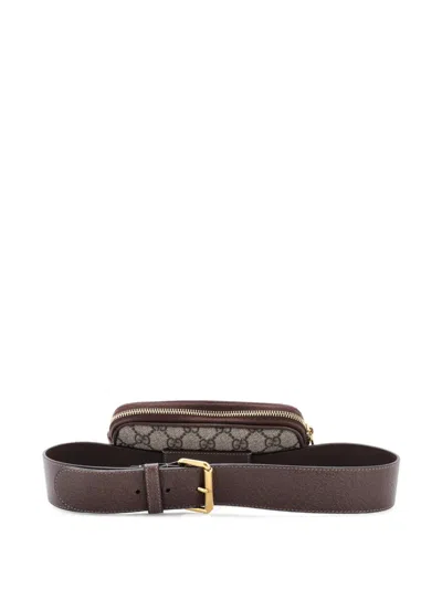 Pre-owned Gucci Ophidia Gg Coated Canvas Small Belt Bag In Brown