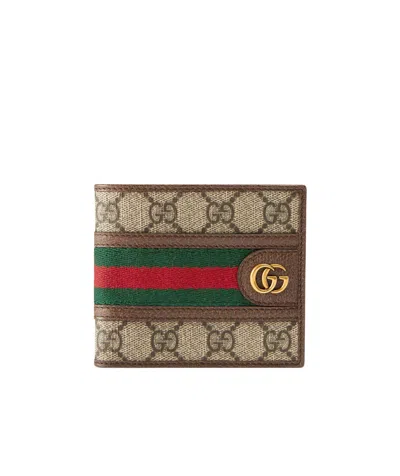 Gucci Ophidia Gg Bi-fold Wallet In Brown