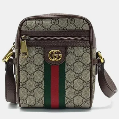 Pre-owned Gucci Ophidia Gg Crossbody Bag (598127) In Beige