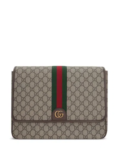 Gucci Ophidia Shoulder Bag In Brown