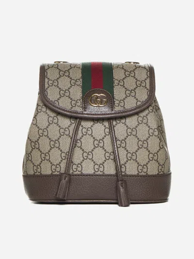 Gucci Ophidia Gg Fabric Mini Backpack In Burgundy