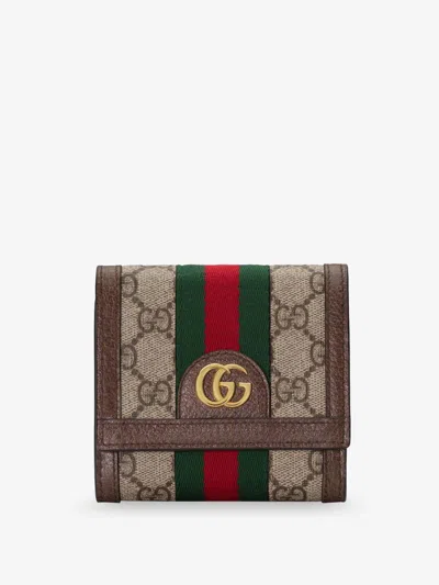 Gucci Ophidia Gg Fabric Wallet In Beige
