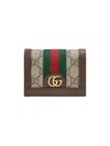 Gucci Brown Wallet With Double G Logo Plaque On The Front In Gg Canvas Woman In Multi