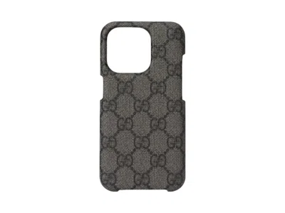 Pre-owned Gucci Ophidia Gg Iphone 15 Pro Case In Black/grey