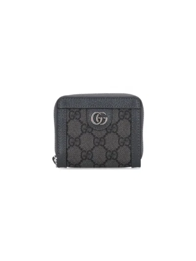 Gucci "ophidia Gg" Logo Wallet In Gray