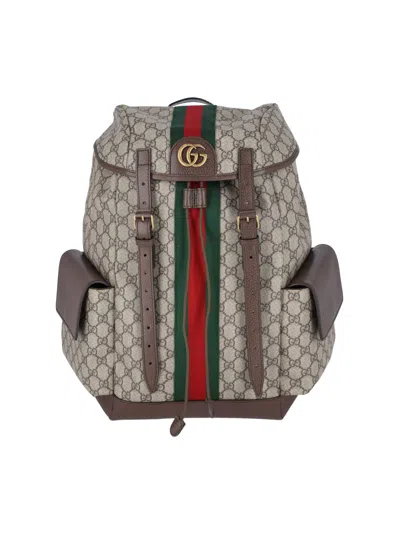 Gucci 'ophidia Gg' Medium Backpack In Beige