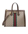 Gucci Small Ophidia Gg Supreme Top Handle Bag In Brown