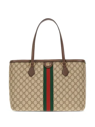 Gucci Ophidia Gg Medium Tote Bag In Brown