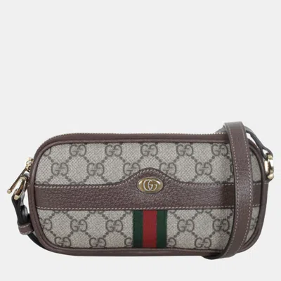 Pre-owned Gucci Ophidia Gg Mini Bag In Brown