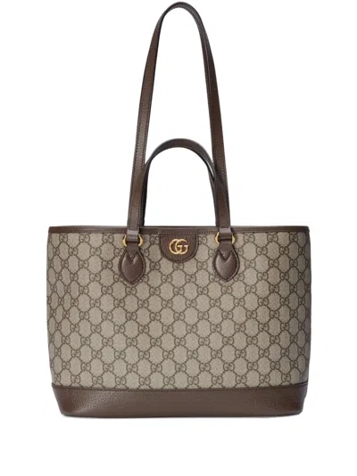 Gucci Ophidia Gg Mini Shopping Handbag In Brown