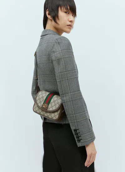 Gucci Ophidia Mini Shoulder Bag In Brown
