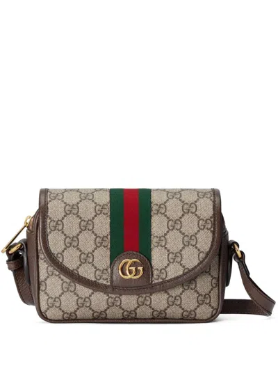 Gucci Mini Ophidia Gg Shoulder Bag In Tan