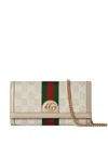 Gucci Ophidia Gg-monogram Chain Wallet In White
