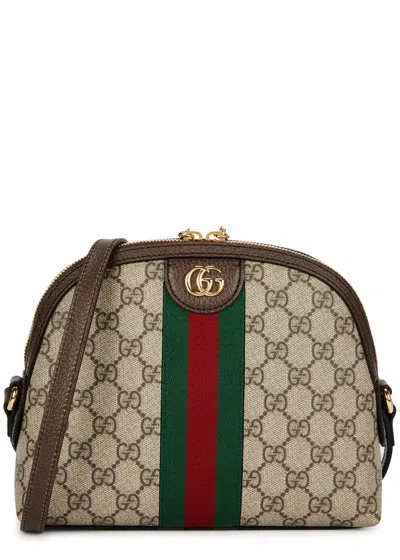 Gucci Ophidia Gg Monogrammed Shoulder Bag, Shoulder Bag, Beige In Metallic