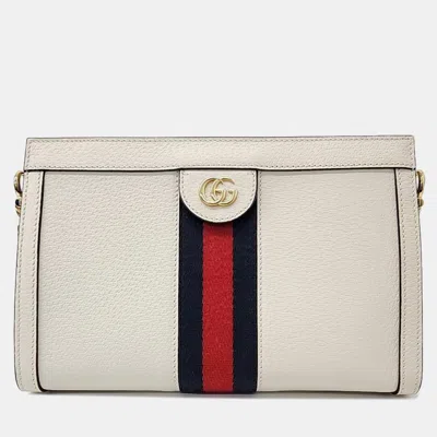 Pre-owned Gucci Ophidia Gg Shoulder Bag (503877) In Cream