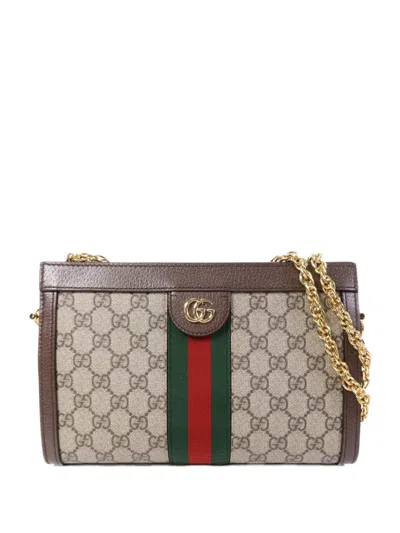 Pre-owned Gucci Ophidia Gg Shoulder Bag In Neutral
