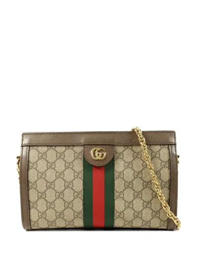 Pre-owned Gucci Ophidia Gg Shoulder Bag In Neutral