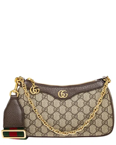 Gucci Ophidia Gg Small Canvas & Leather Shoulder Bag In Gray