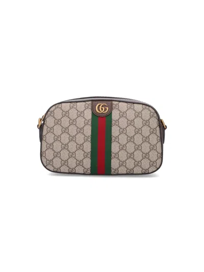 Gucci "ophidia Gg" Small Crossbody Bag In Beige