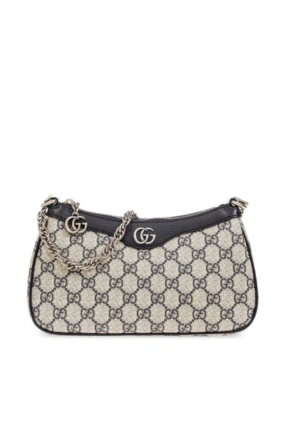 Gucci Small Ophidia Gg Shoulder Bag In Beige