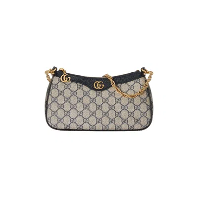 Pre-owned Gucci Ophidia Gg Small Handbag 'beige/blue' In Tan