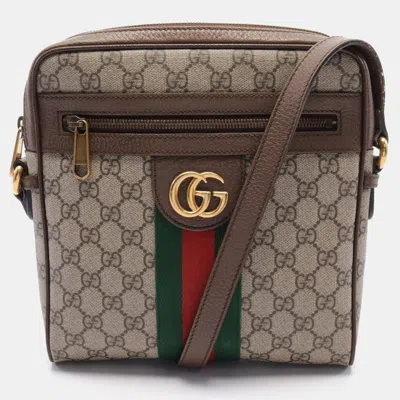 Pre-owned Gucci Ophidia Gg Small Messenger Gg Supreme Shoulder Bag Pvc Leather Beige Multicolor