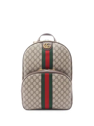 Pre-owned Gucci Ophidia Gg Supreme Backpack In ニュートラル