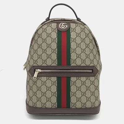 Pre-owned Gucci Ophidia Gg Supreme Backpack (836856) In Beige