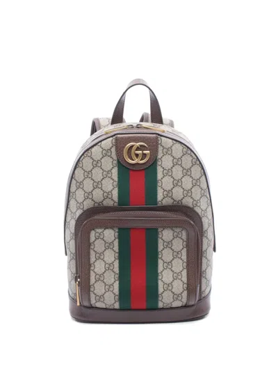 Pre-owned Gucci Ophidia Gg Supreme Backpack In Brown