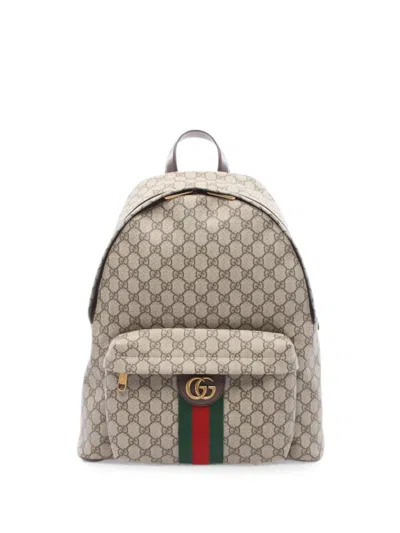 Pre-owned Gucci Ophidia Gg Supreme Backpack In Neutral