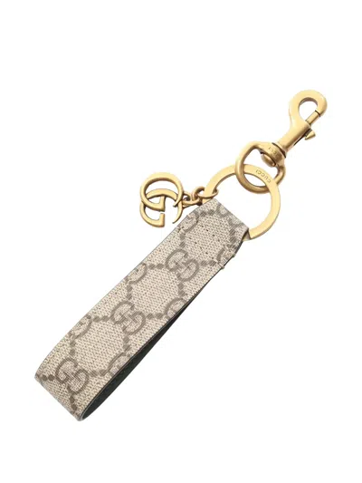 Pre-owned Gucci Ophidia Gg Supreme Bag Charm In Neutral