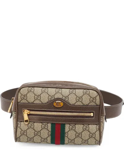 Pre-owned Gucci Ophidia Gg Supreme Belt Bag In Neutrals