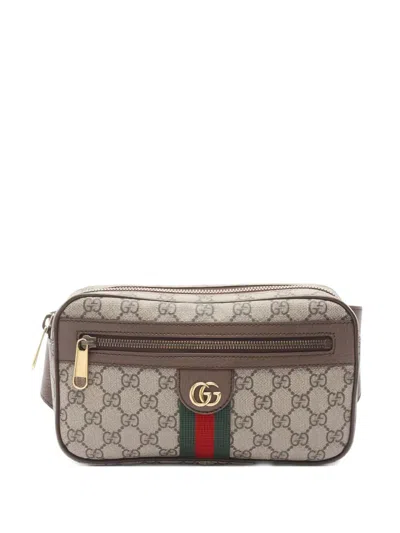 Pre-owned Gucci Ophidia Gg-supreme Body Bag In Neutral