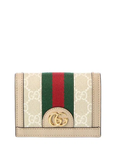 Gucci Ophidia Gg Supreme Canvas & Leather Card Case In Multi