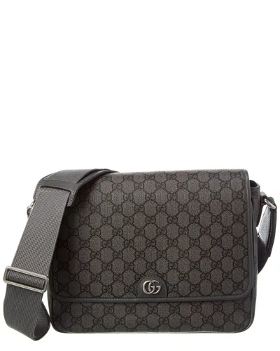 Gucci Medium Ophidia Gg Canvas Shoulder Bag In Grey