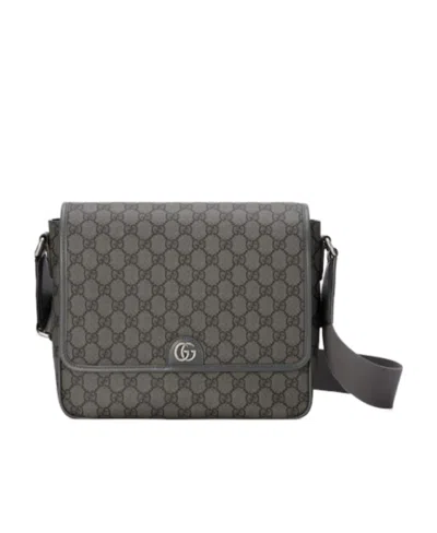 Gucci Ophidia Gg Supreme Canvas Messenger Bag In Black