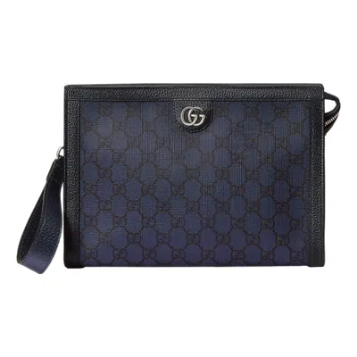 Gucci Ophidia Gg Supreme Canvas Pouch 'dark Blue'