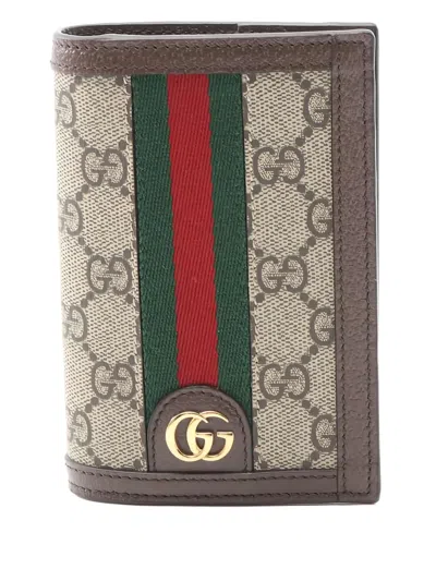 Pre-owned Gucci Ophidia Gg Supreme Card Case In Neutral