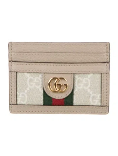 Pre-owned Gucci Ophidia Gg Supreme Card Holder In Neutral