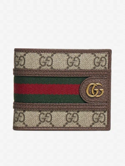 Gucci Ophidia Gg Supreme Fabric Bifold Wallet In Beige,ebony