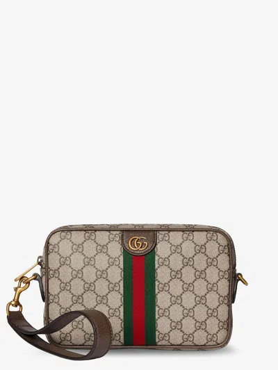 Gucci Ophidia Gg Supreme Fabric Crossbody Bag In Neutral