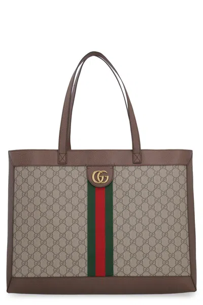 Gucci Ophidia Gg Supreme Fabric Tote Bag In Beige
