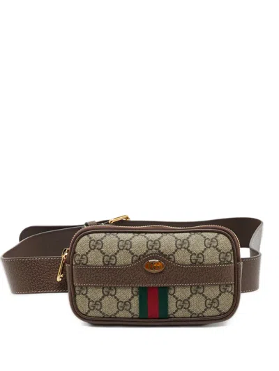 Pre-owned Gucci Ophidia Gg Supreme Mini Bag In Neutrals